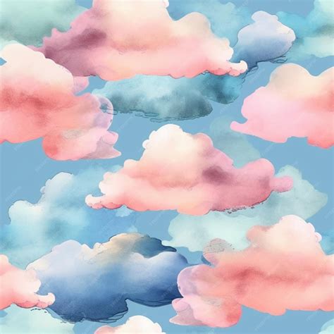 Premium AI Image | Watercolor clouds in the sky