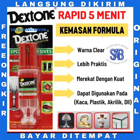 Jual Lem Dextone Epoxy Adhesives Rapid Menit Kemasan Suntikan Lem