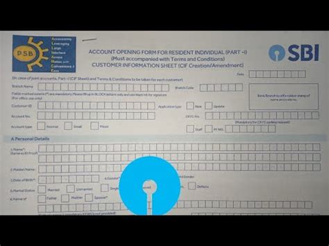 Sbi Account Opening Form Fill Up Youtube