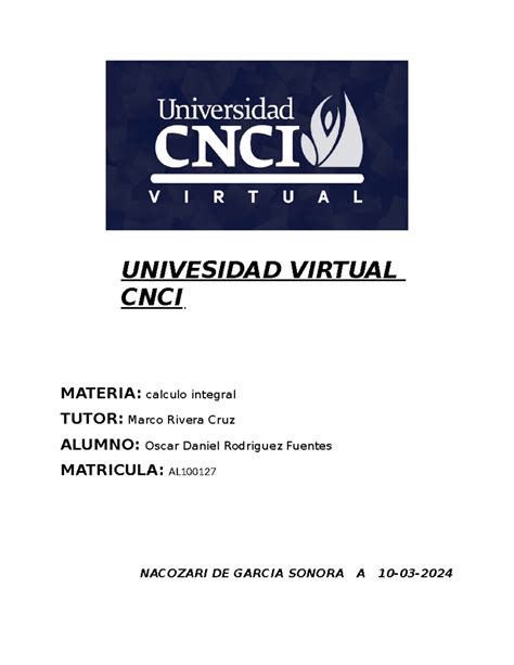 Calculo Integral Act 1 Univesidad Virtual Cnci Materia Calculo