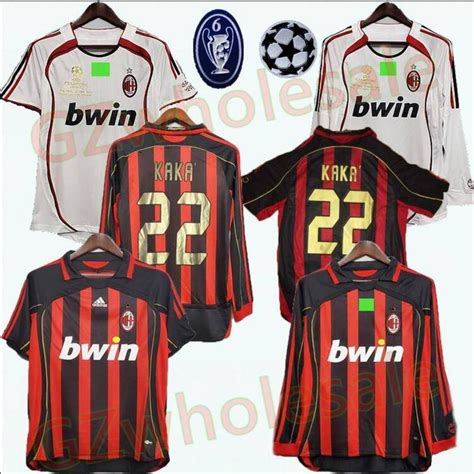 06 07 AC Milan Retro Home Away Manga Larga Camiseta De Fútbol Shopee