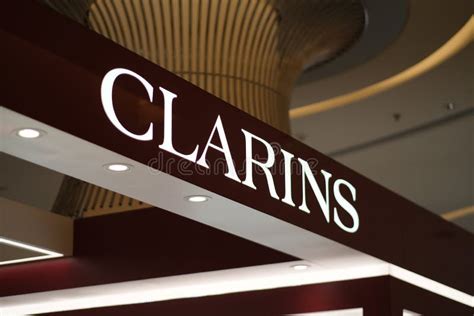 Close Up Clarins Logo on Cosmetic Store Editorial Stock Photo - Image ...