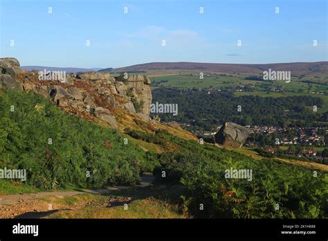 Cow & Calf Rocks on Ilkley Moor in West Yorkshire,UK Stock Photo - Alamy