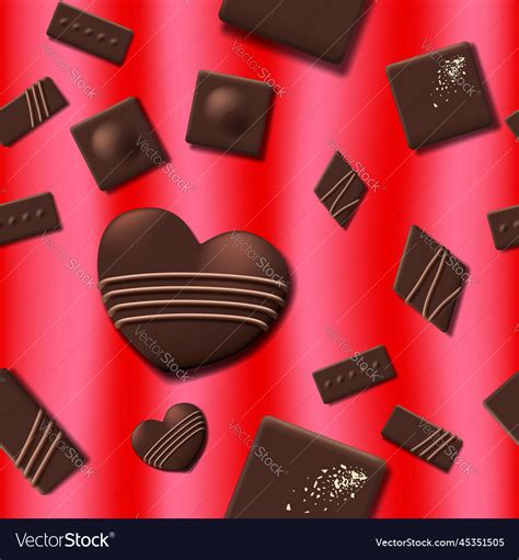 Valentines day seamless pattern with chocolate Vector Image