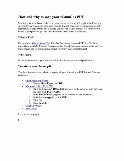 Email Body for Sending Resume – Letter Example Template