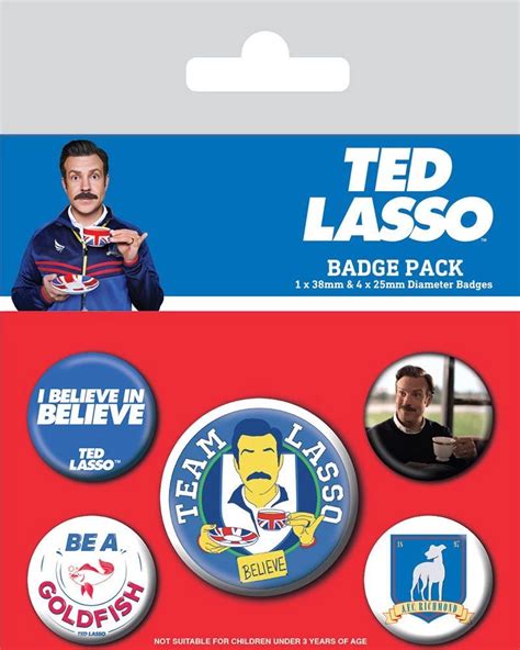 Ted Lasso Pin Back Buttons 5 Pack Team Lasso Pyramid International