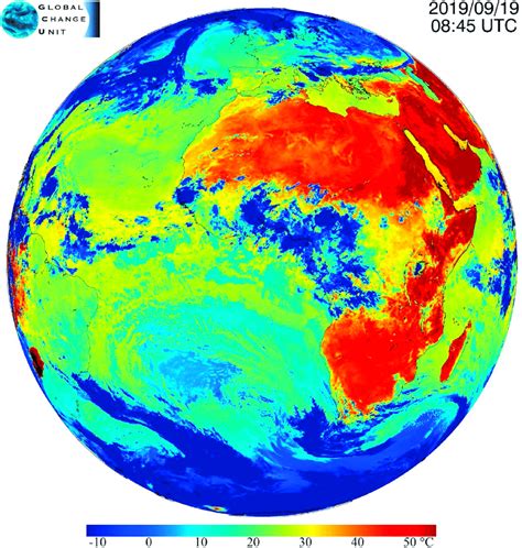 Surface Temperature map for the 19th of September 2019 at 08:45 UTC ...