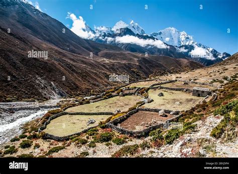 Nepal Island Peak Trek Looking Down Towards The Peaks Of Ama Dablam