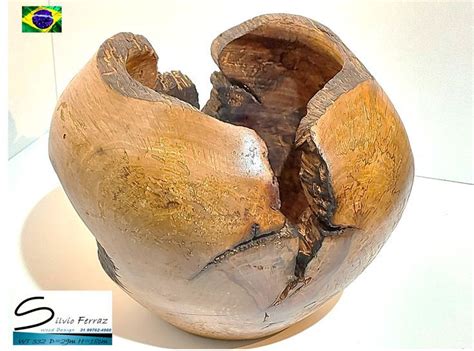 Bowl Borda Natural Torneado Em Madeira Casuarina Madeira Fruit