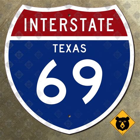 Texas Interstate Route 69 Highway Marker Road Sign Houston Laredo 1957 ...