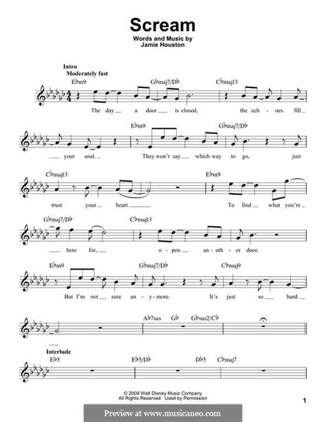 Scream (High School Musical 3) by J. Houston - sheet music on MusicaNeo