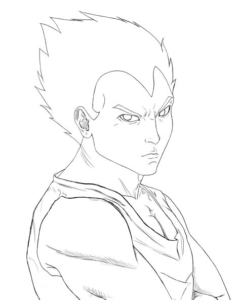 Vegeta (Lineart Sketch) by Arakcanum on Newgrounds