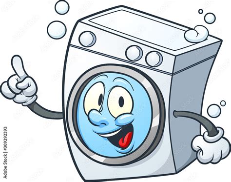 Cartoon Washing Machine Vector Clip Art Illustration With Simple