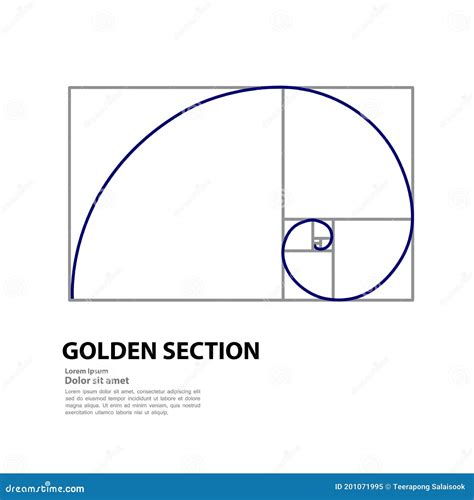 The Golden Ratio for Creative Design Vector Illustration. Editorial