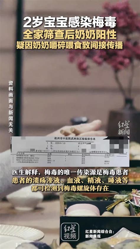 2岁宝宝感染梅毒，全家筛查后奶奶阳性，疑因奶奶嚼碎喂食致间接传播