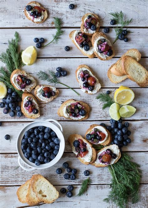 Honey Lemon Goat Cheese Crostini With Blueberry Salsa The Food Gays