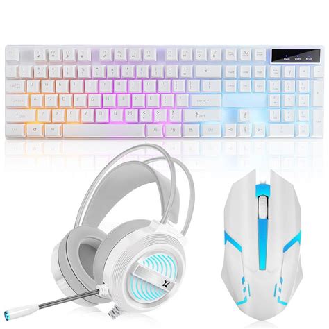 Blue 87 Keys USB Wired Gaming Keyboard, Pastel Lighting Keyboard, Modern Mechanical Gaming ...