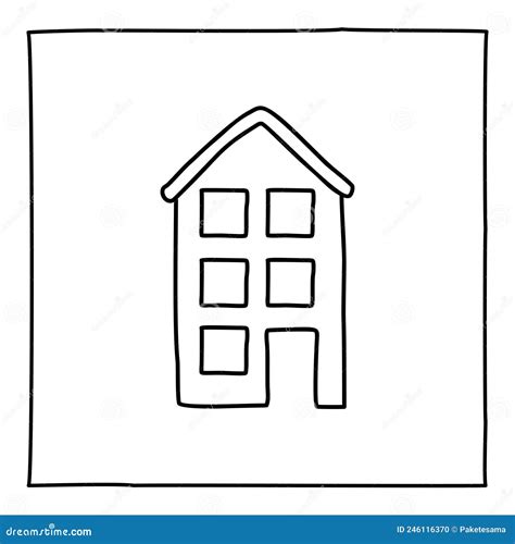 Doodle Apartment Building Icon Stock Vector Illustration Of Business