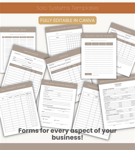 50 Editable Business Forms – Solo Systems Templates