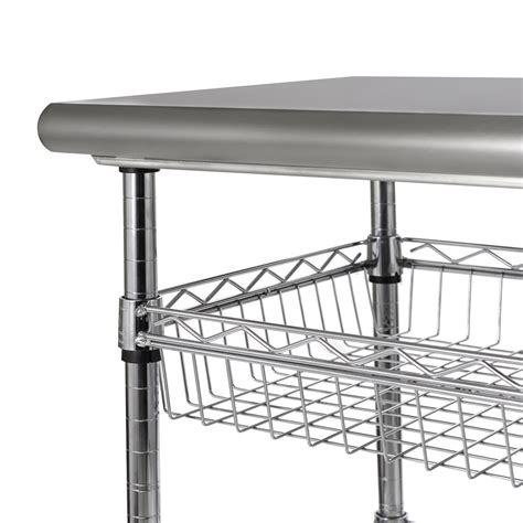 Stainless Steel Nsf Utility Worktable Cart Seville Classics