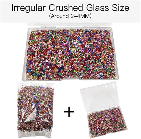 Buy Crushed Glass For Craft 100g Irregular Metallic Chips Sprinkles Broken Glass Chunky Glitter