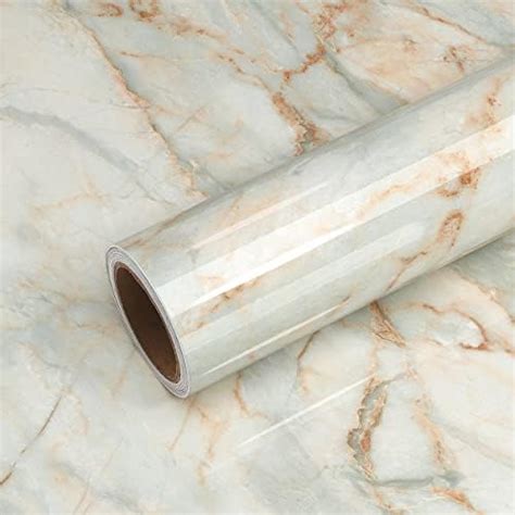 Amazon VEELIKE Cream Blue Marble Contact Paper For Countertops