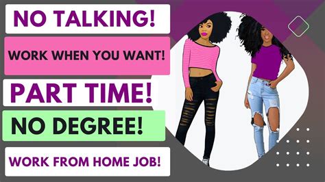 Non Phone Work From Home Job Part Time No Degree Work When You Want No