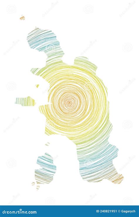 Pangkor Island Map Filled With Concentric Circles Stock Vector