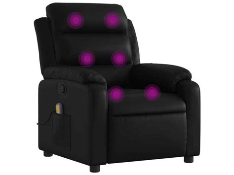 Fauteuil Relax Fauteuil De Massage Inclinable Noir Similicuir