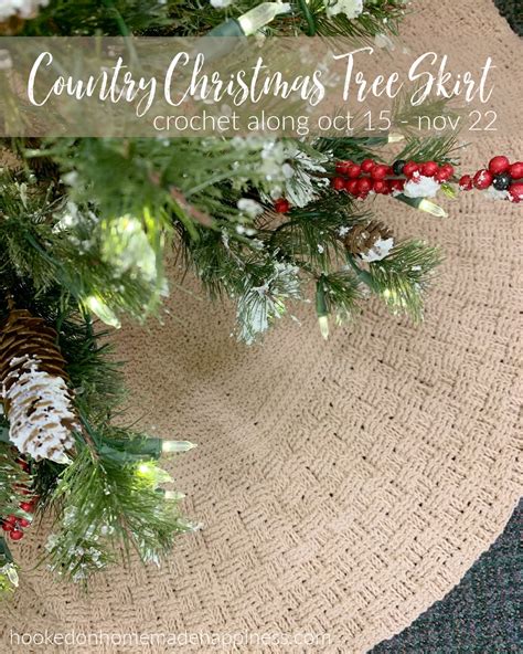 Country Christmas Tree Skirt Crochet Along Hooked On Homemade Happiness