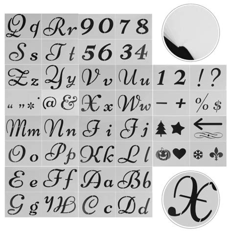 40 PCS MALFORMEN Alphabet Malvorlage DIY Stencil Burr Free Schablone