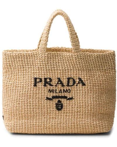 Natural Prada Tote Bags For Women Lyst