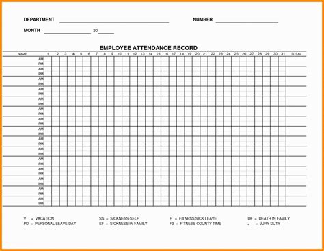 Free Employee attendance Sheet Template Excel Of Printable Employee ...