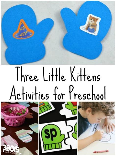 Three Little Kittens Activities for Preschool - 3 Boys and a Dog