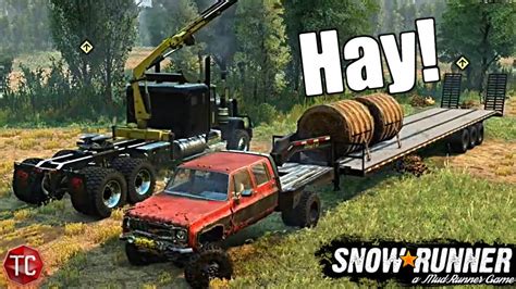 Snowrunner Hauling Hay New Cargo In Season Dlc Youtube