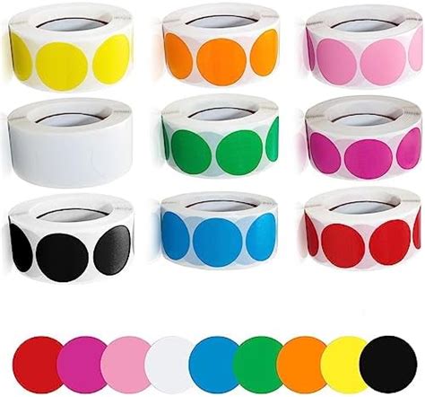 Coloured Dot Round Circle Stickers Coloured Sticky Dots Stickers