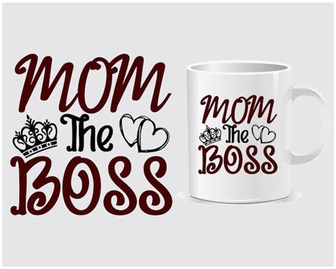 Premium Vector Mom The Boss Happy Mother S Day Mug Design Vector