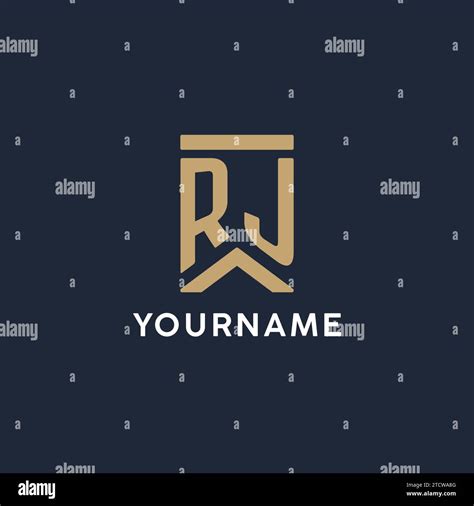 Rj Initial Monogram Logo Design In A Rectangular Style With Curved Side