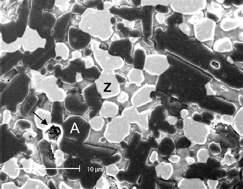 Microstructure Of Zirconia Toughened Alumina Slip Cast Ceramic A