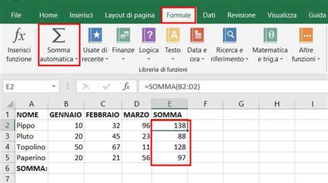 Come Fare La Somma Di Colonne E Righe Su Excel Tutorial More