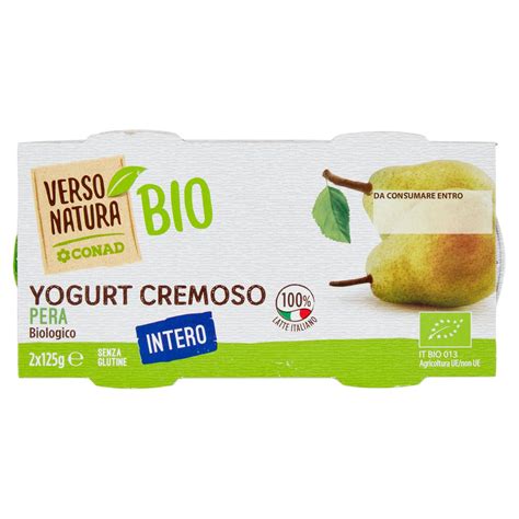 Yogurt Intero Biologico Alla Pera 2x125g Conad Conad