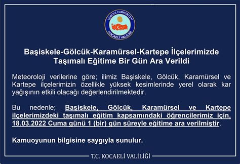 Tc Kocaeli Valili I Hayateves Ar On Twitter Ba Iskele G Lc K