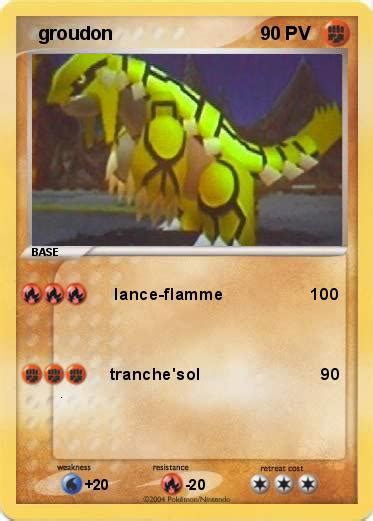 Pokémon groudon 366 366 lance flamme 100 Ma carte Pokémon