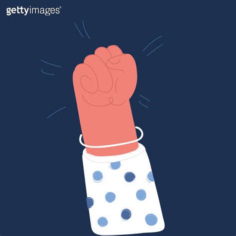 Cartoon Vector Illustration Of Fist Clenched Symbol Power Strength