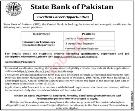 Latest State Bank Of Pakistan Sbp Karachi Jobs Job