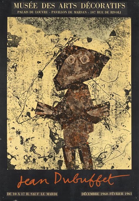 Affiche ancienne Jean Dubuffet Musée des Arts Décoratifs Palais du