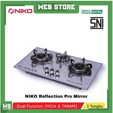 Jual Kompor Gas Tanam Tungku Kaca Niko Platinum Reflection Pro Mirror