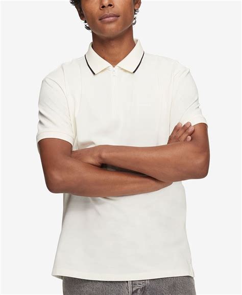 Calvin Klein Mens Move 365 Zip Polo And Reviews Polos Men Macys