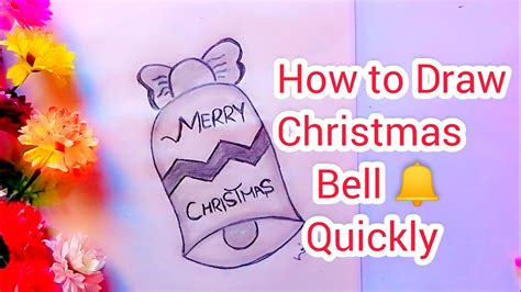 How To Draw Christmas Bell Quickly Christmas Drawing Youtube