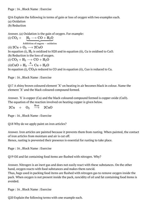 Cbse Class Science Chapter Chemical Reactions And Equations